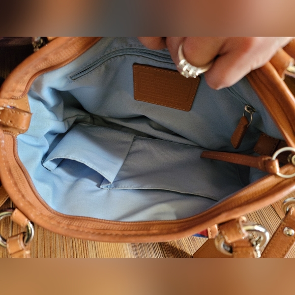 Blue Multi Color Dots Coach Purse - Picture 10 of 11